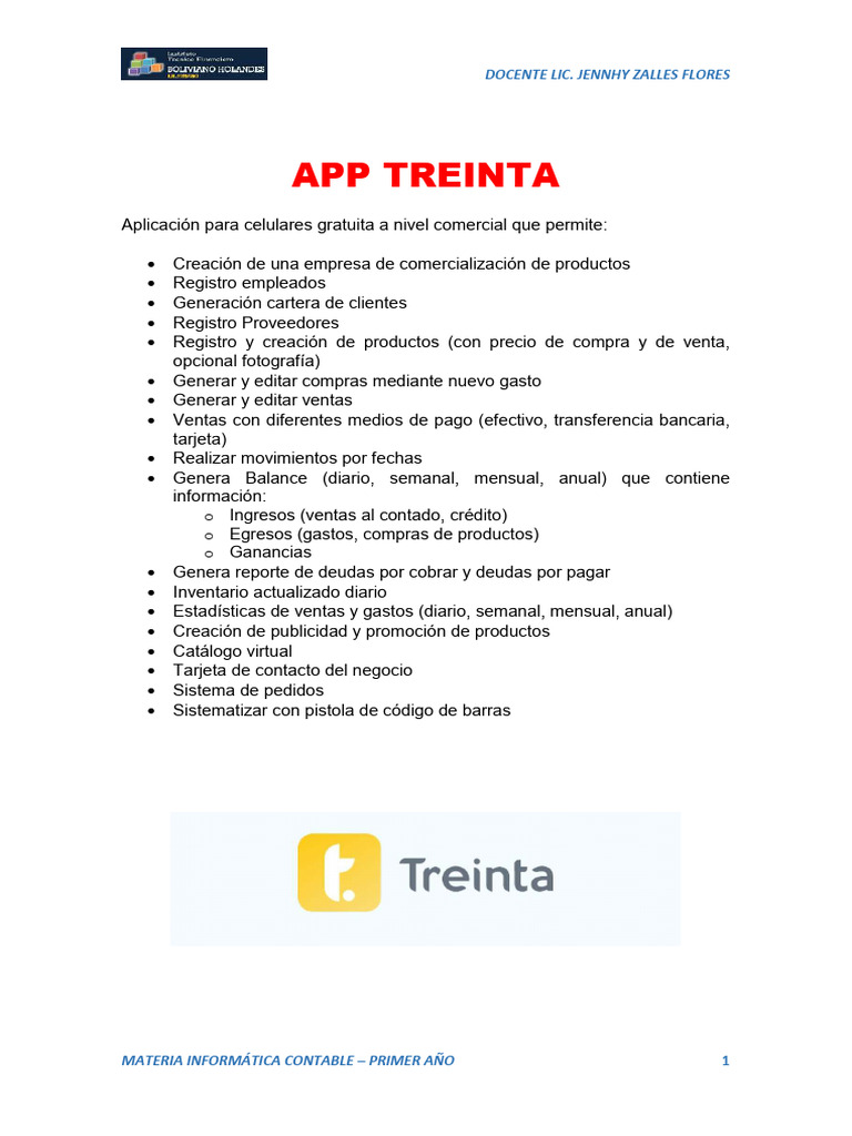 App Treinta: Gestión Comercial Fácil | PDF | Negocios | Derecho