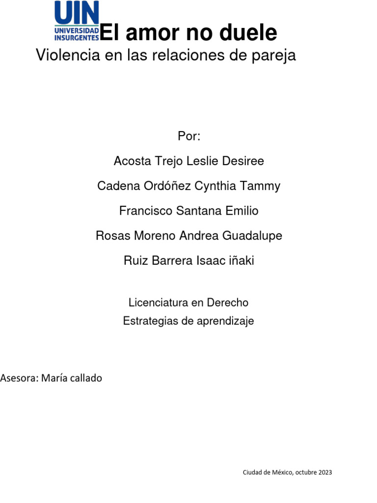 Violencia en Relaciones de Pareja | PDF | La violencia contra las ...
