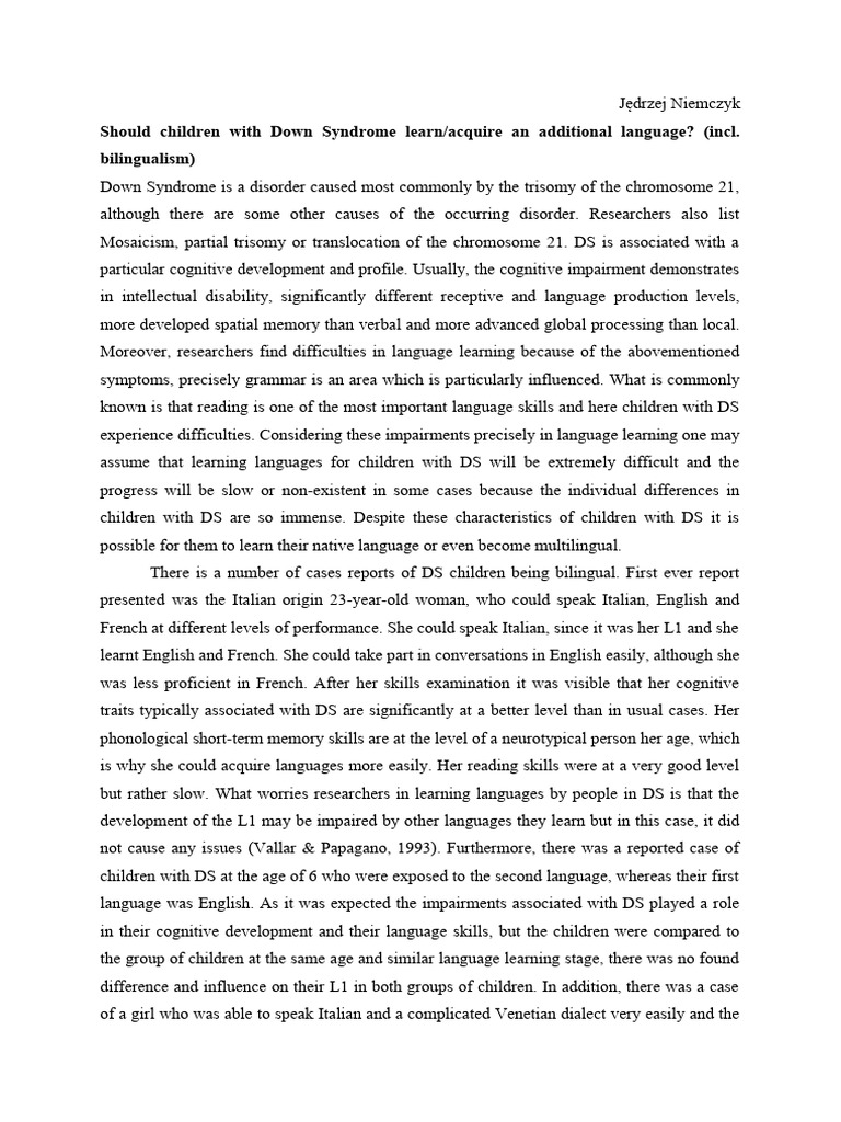 Bilingualism in Children with DS | PDF | Multilingualism | Second Language