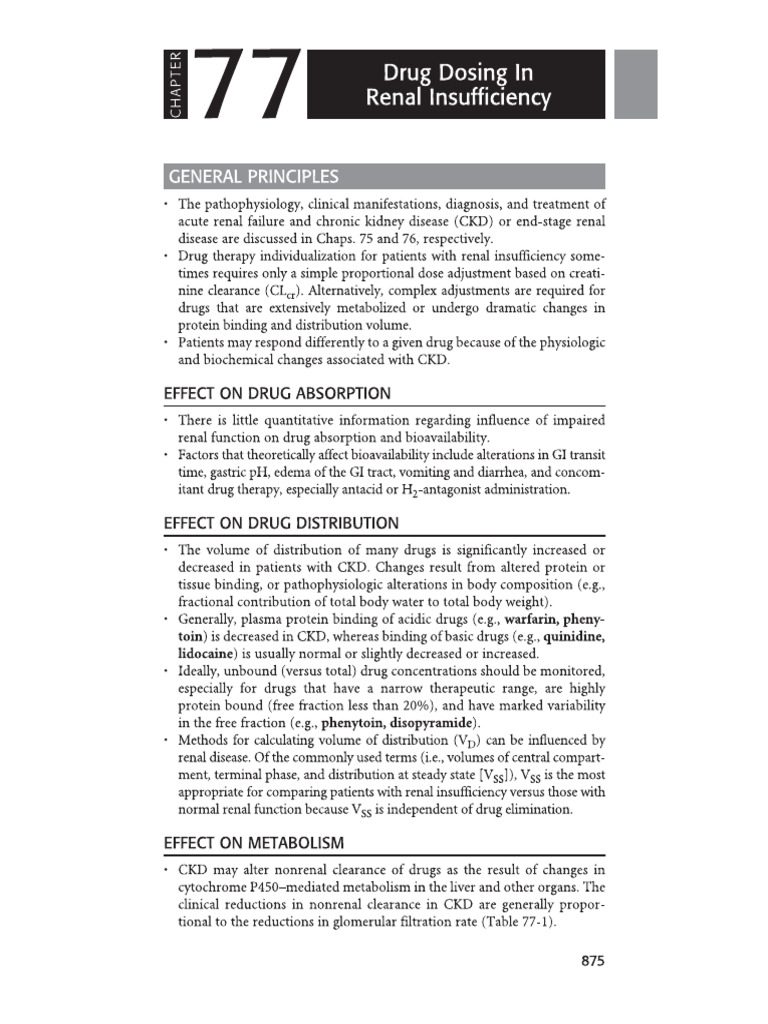 Drug Dosing in Renal Insufficienct | PDF