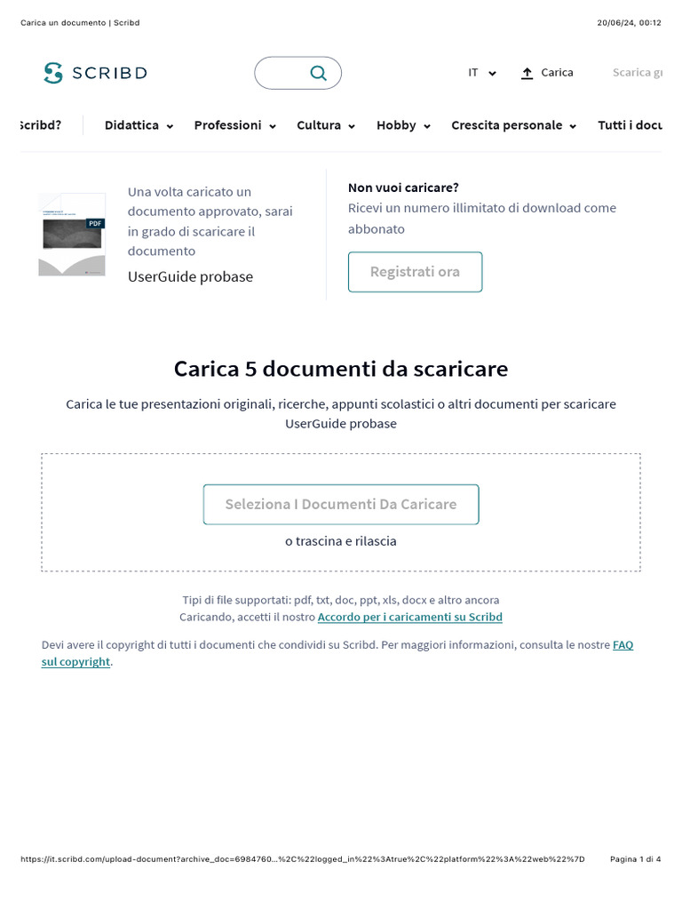Carica Un Documento - Scribd | PDF