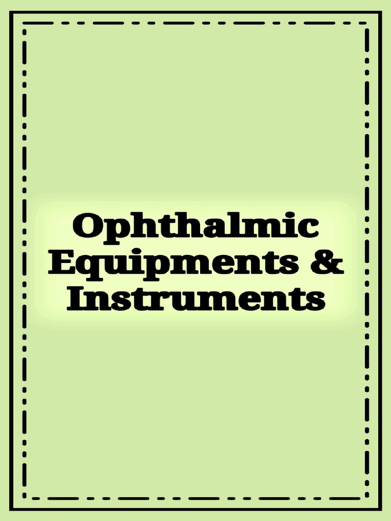 Eye Instruments (Final) | PDF