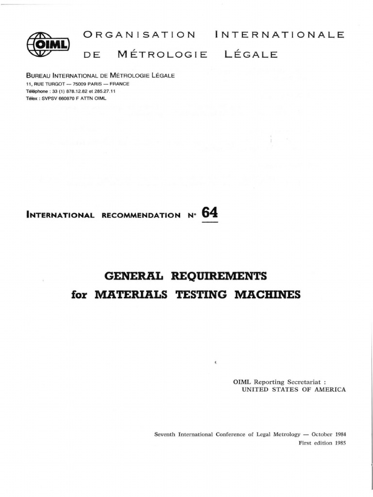 General Requirements for Testing Machines | PDF | Metrology ...