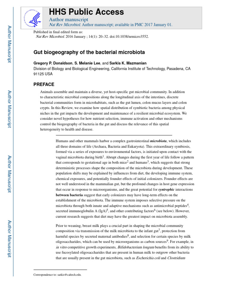 Gut Microbiota Biogeography Explained | PDF | Large Intestine ...