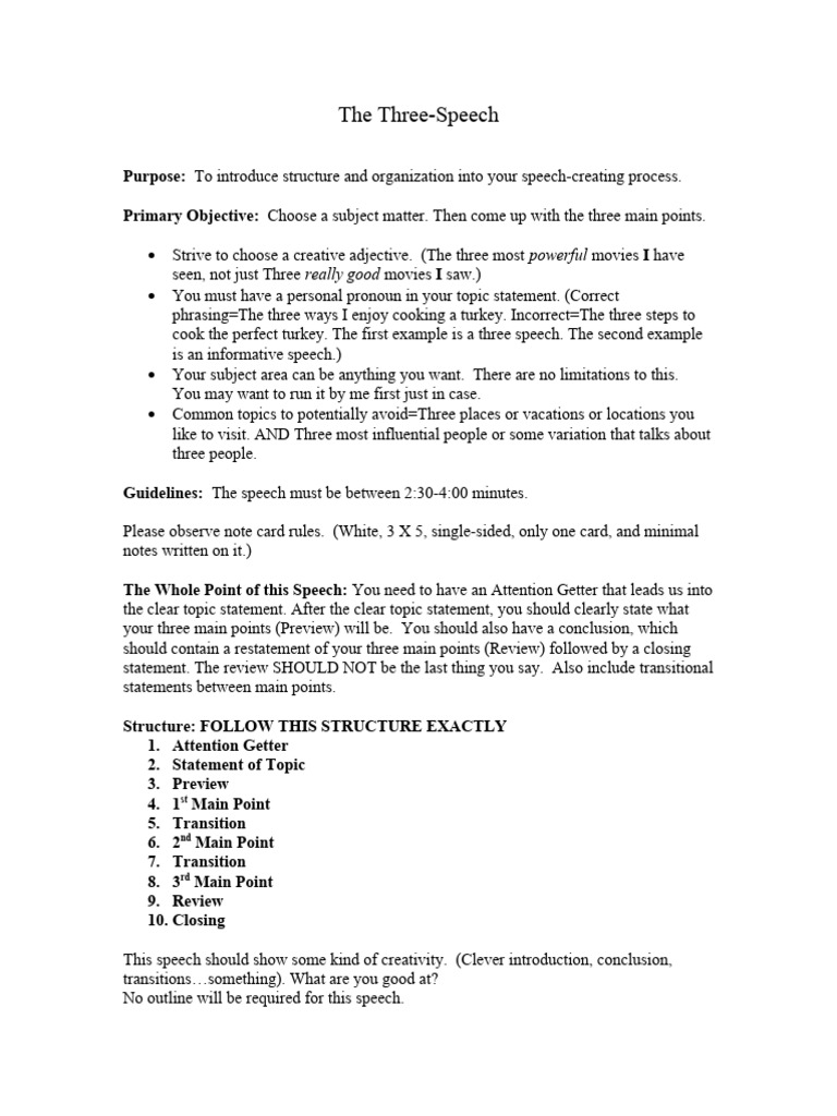 Three Speech | PDF