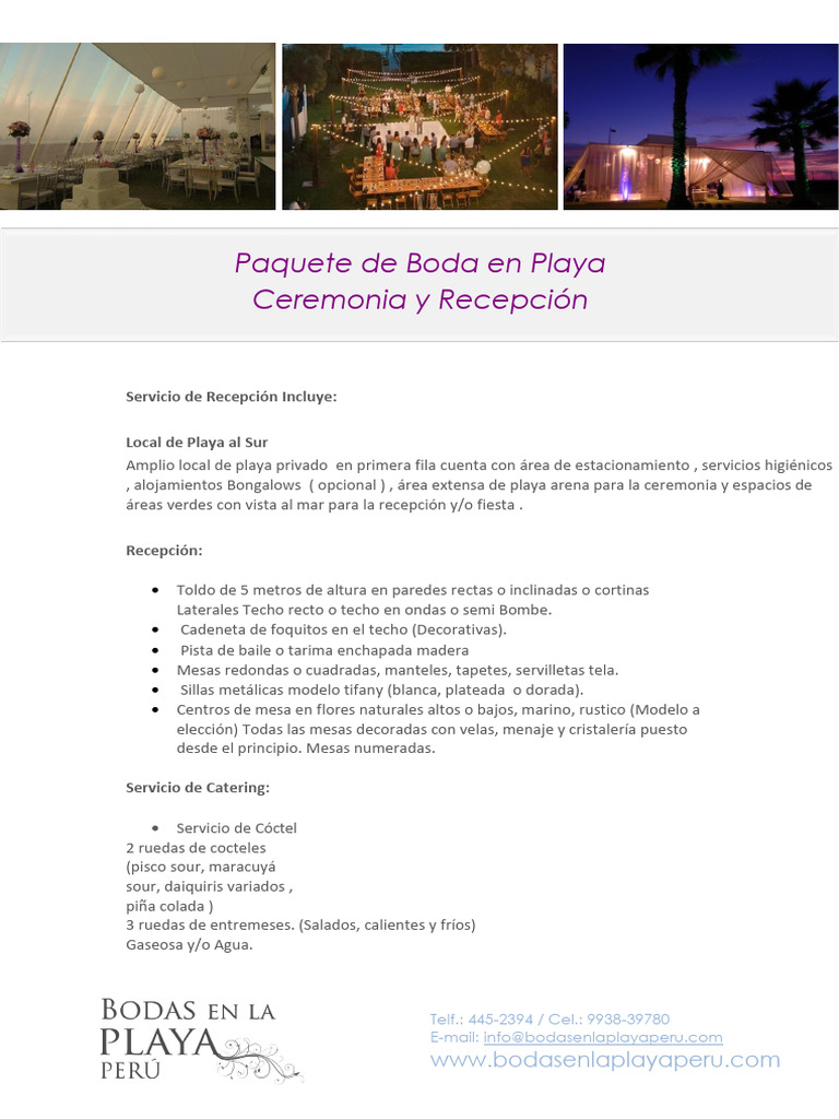 Paquete Integral Boda en Playa 2023 | PDF, image size:768x1024