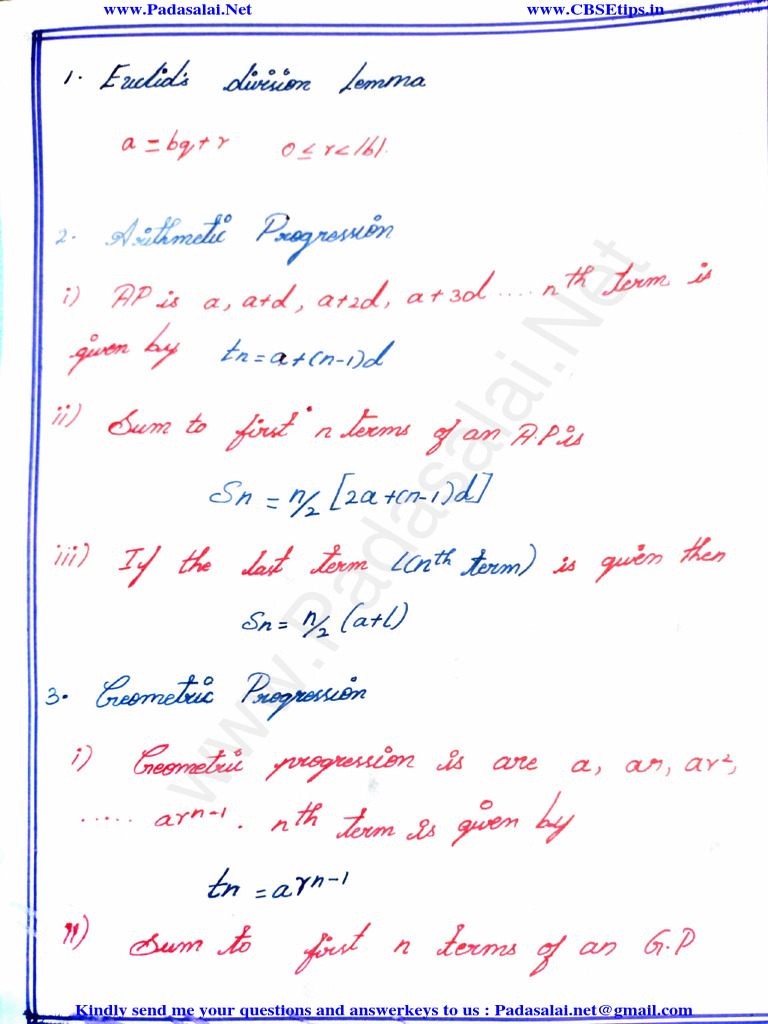 10th maths important formule english medium pdf download pdf