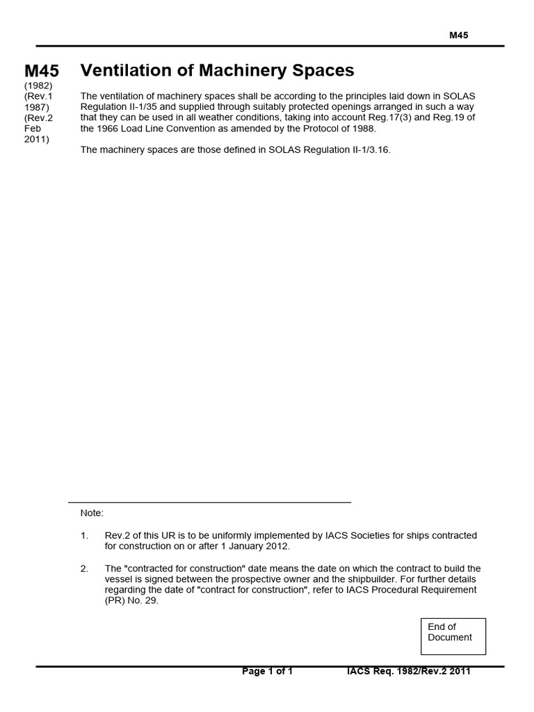 Machinery Space Ventilation Guidelines | PDF
