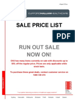 CH2 Run Out Sale Price List
