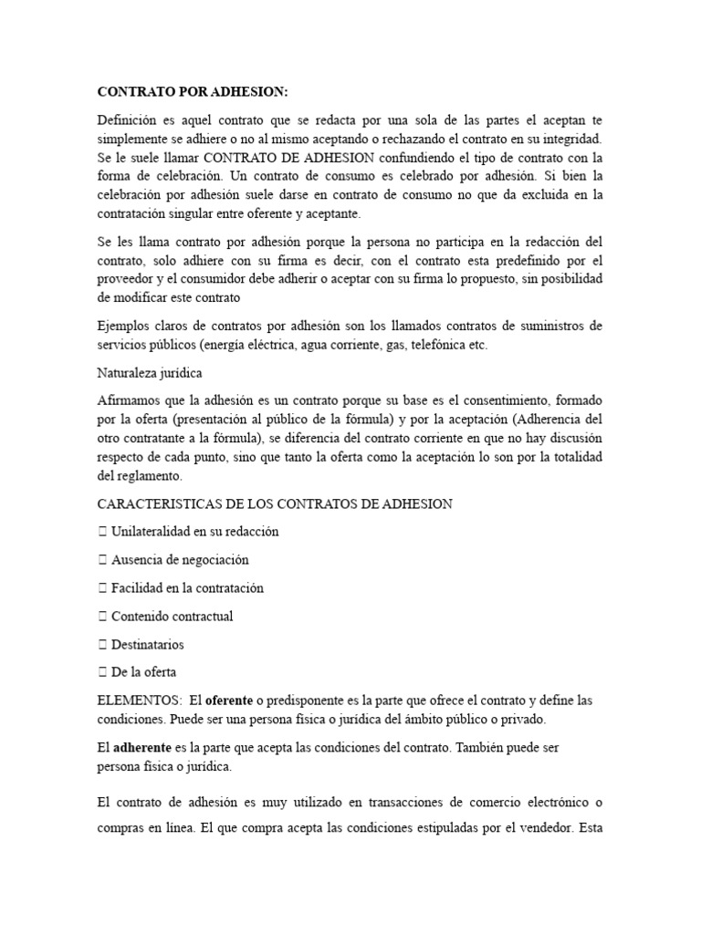 Ejemplo de Contrato de Adhesión | PDF | Business | Justicia