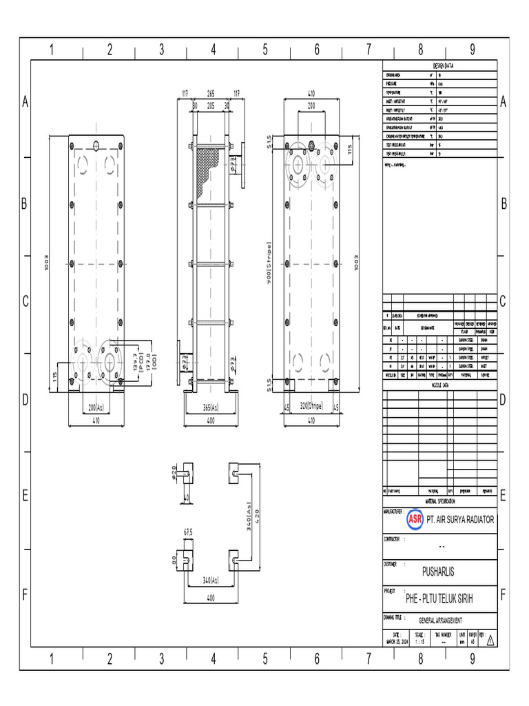 General Arrangement of PT. Air Surya Radiator | PDF