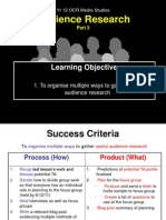 Audience Research: Learning Objectives