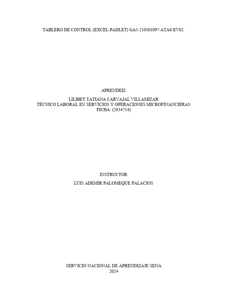 Guia5 ata6 evo2 tablero de control excel padlet 22 pdf business