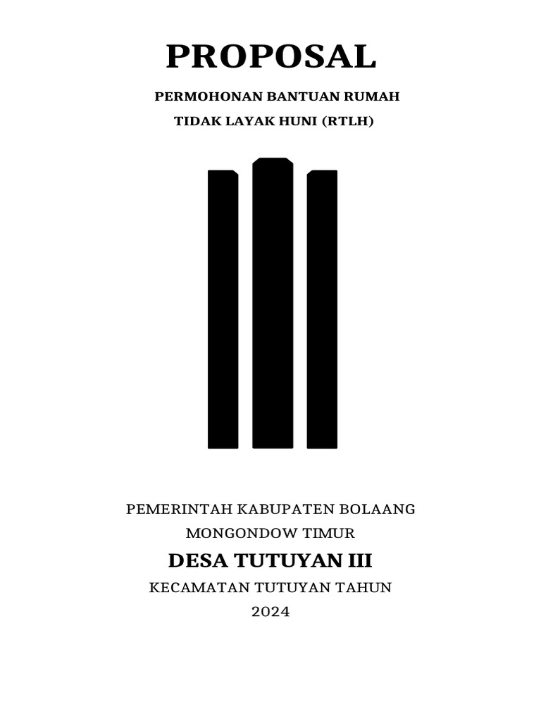 Permohonan Bantuan RTLH Desa Tutuyan III | PDF