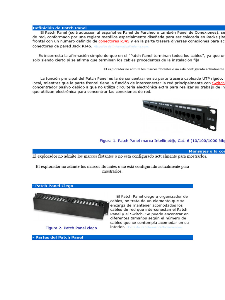 Definición de Patch Panel | PDF | Ingeniería Informática | Ingenieria ...