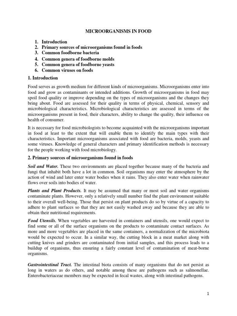 Microorganisms Important in Food Microbiology | PDF | Yeast | Bacteria