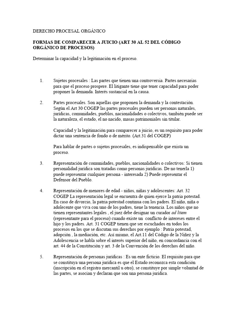 FORMAS DE COMPARECER A JUICIO - TEMARIO | PDF | Estado (política ...