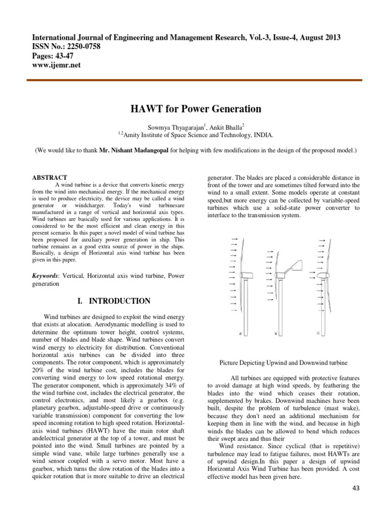 HAWT Design for Ship Power Generation | PDF | Wind Turbine | Turbine