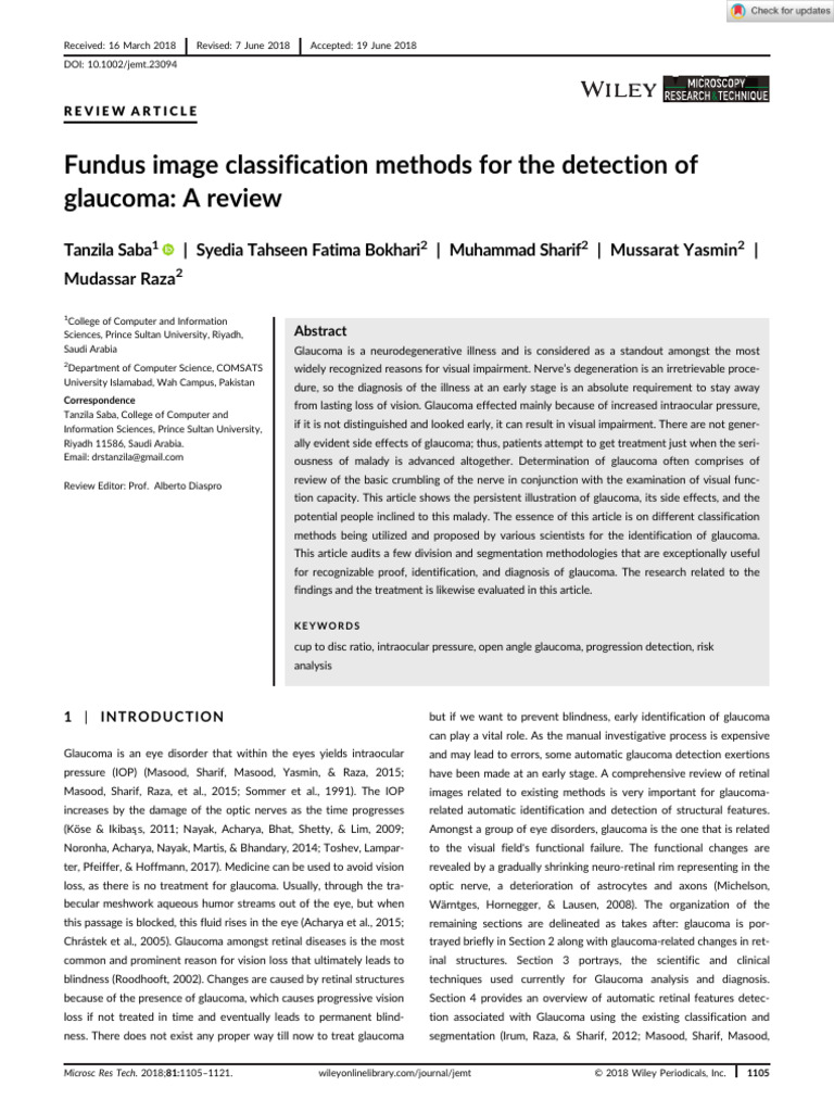 Microscopy res technique 2018 saba fundus image classification