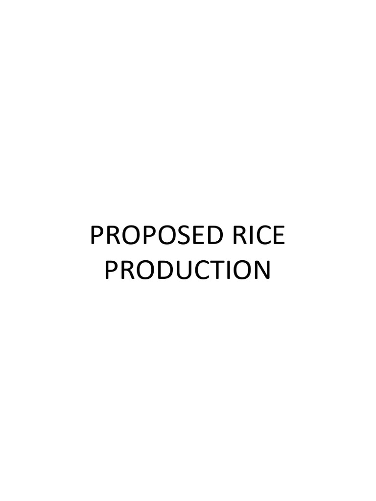 Hybrid Rice Production Proposal | PDF | Rice | Plough