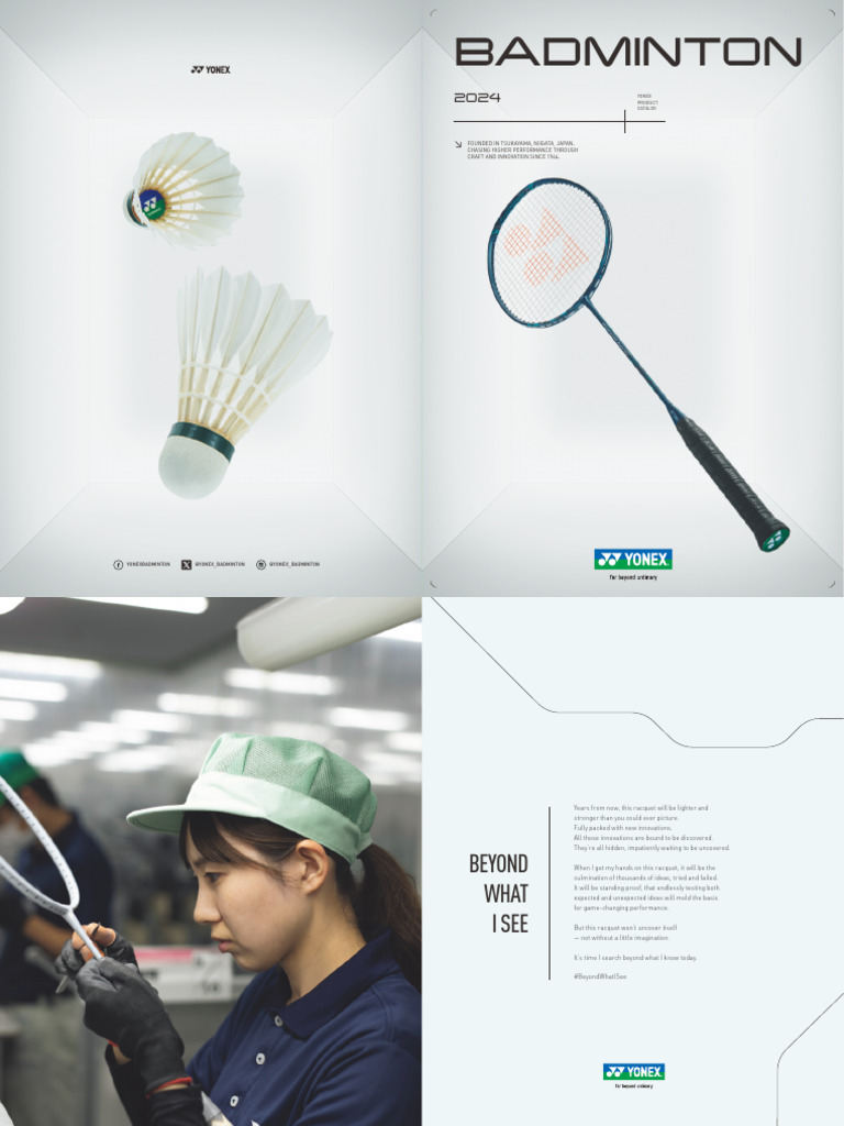 Yonex Badminton Catalog 2024 | PDF | Materials