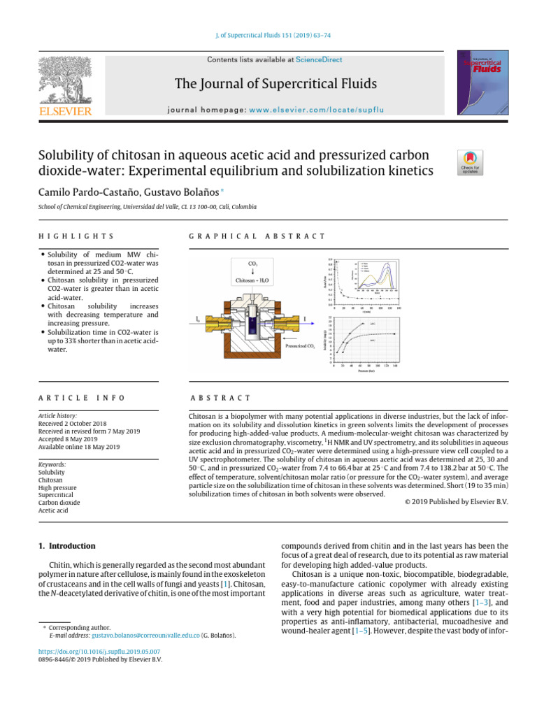 Solubility of Chitosan | PDF | Solubility | Acid