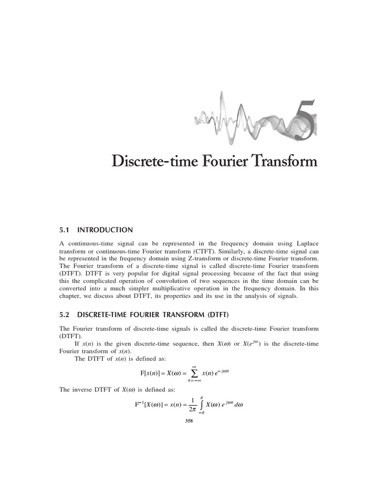 Ece 810 Advanced Dsp Ch2 Discrete Time Fourier Transform Pdf