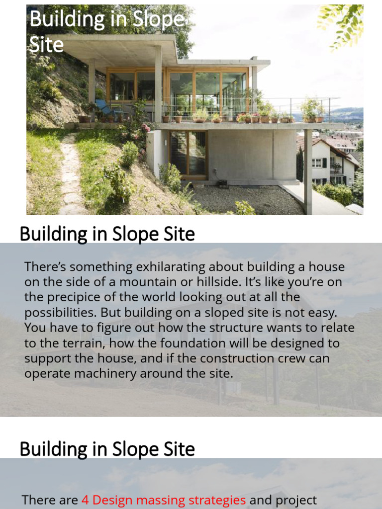 Strategies for Building on Sloped Sites | PDF | Drainage | Civil ...