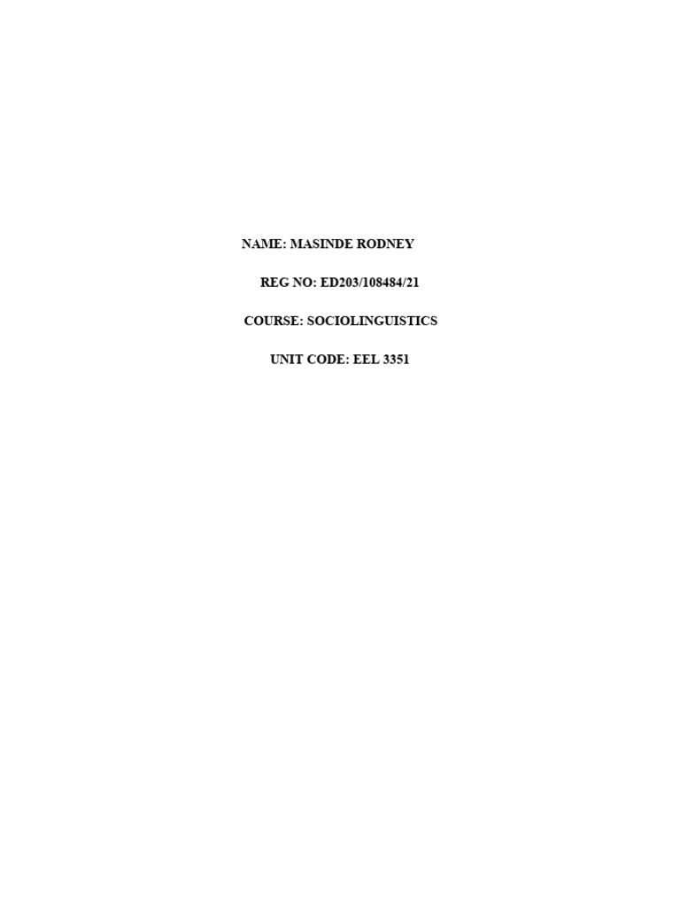 Kamba Language: Dialects and Registers | PDF | Grammatical Gender | Dialect