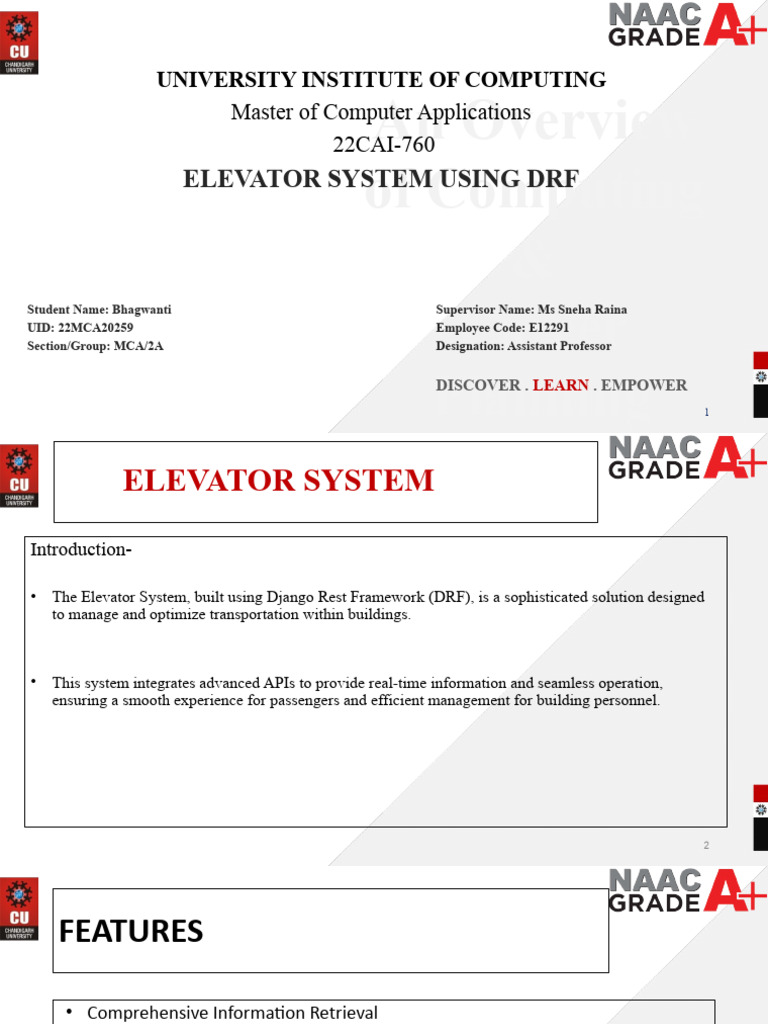 22MCA20259 PPT | PDF | Elevator | Computer Security