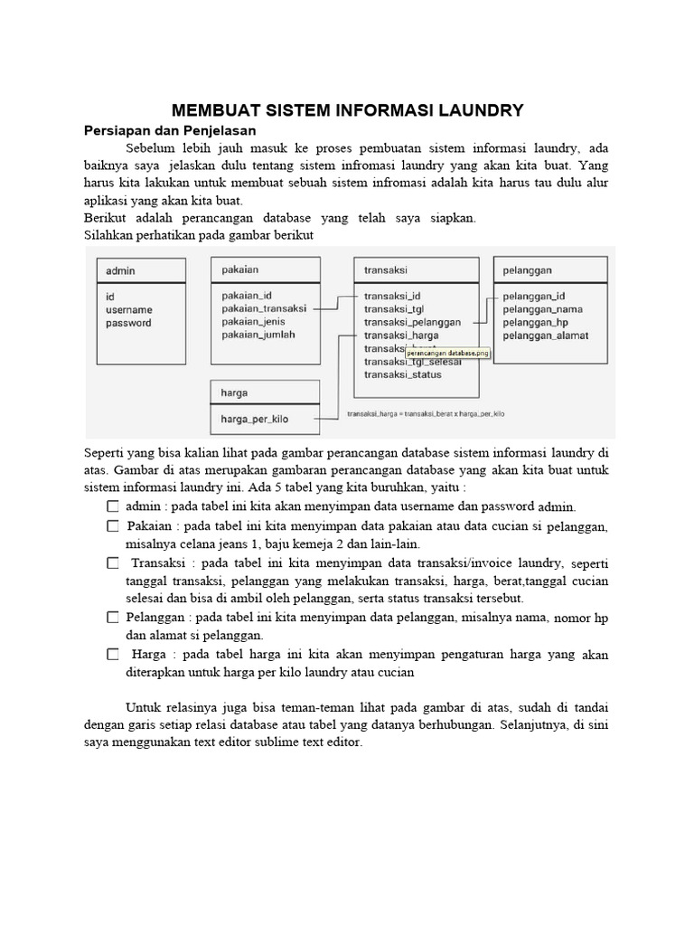 Sistem Informasi Laundry dengan PHP | PDF | Bisnis | Komputer