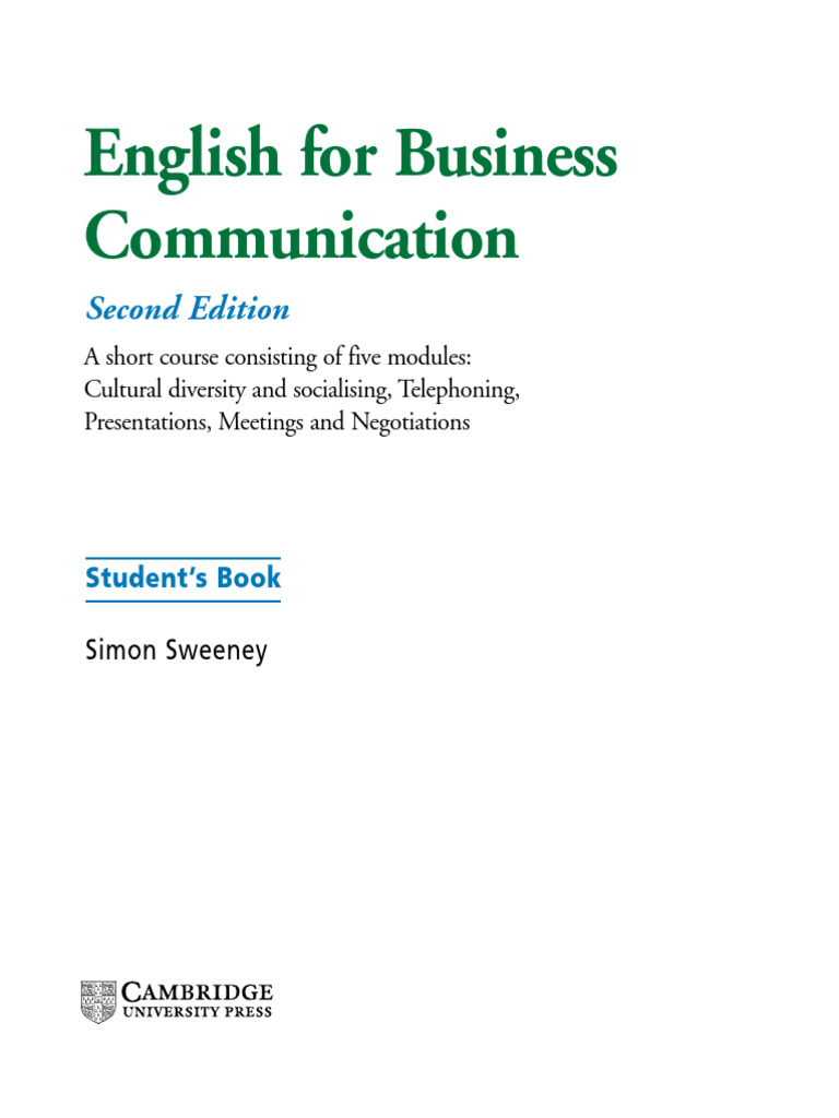 English For Business Communication Secon | PDF | Human Communication