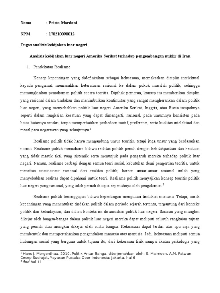 Analisis Kebijakan Luar Negeri Pdf