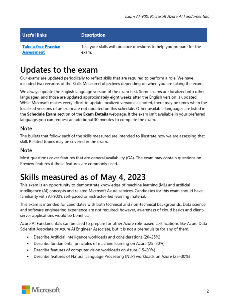 Microsoft Azure AI-900 Exam Guide | PDF | Artificial Intelligence ...
