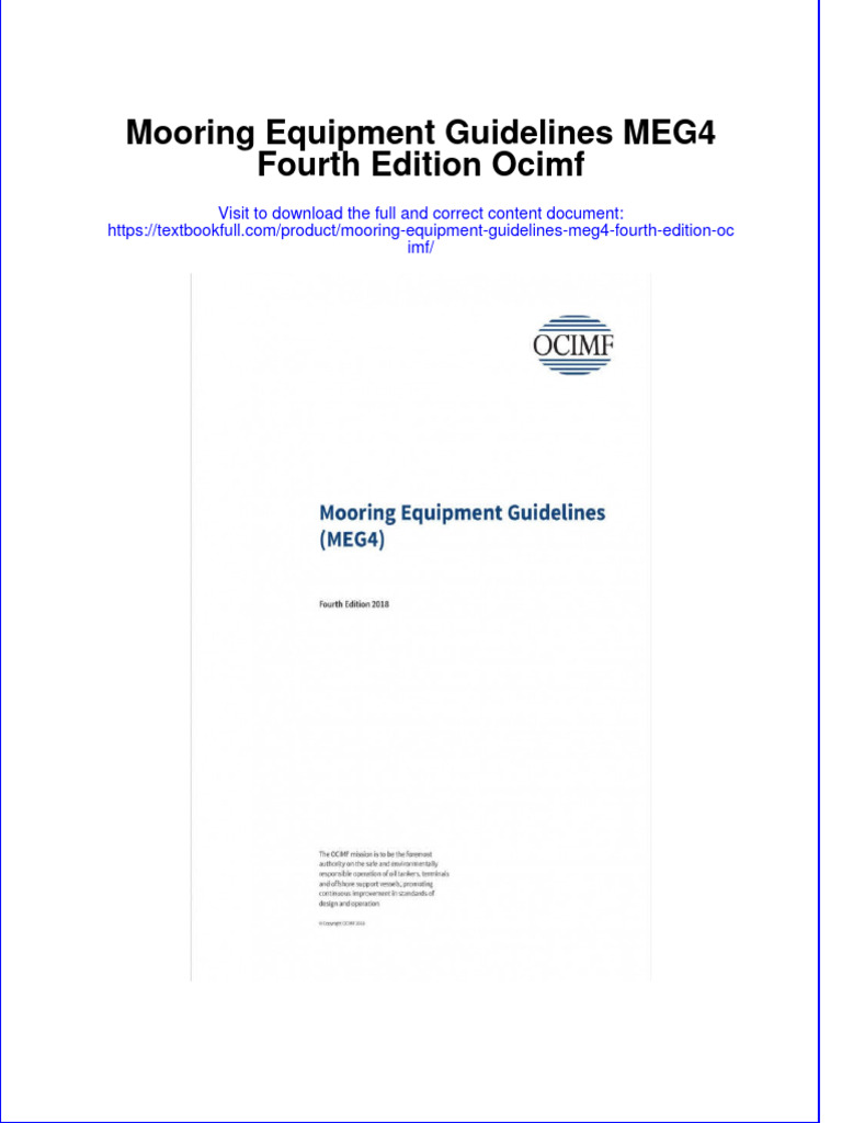 Mooring Equipment Guidelines MEG4 Fourth Edition Ocimf PDF Full Chapter