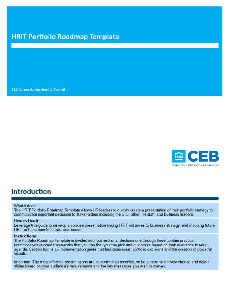 4 2 Portfolio Roadmap Template Pdf Business Strategic Management