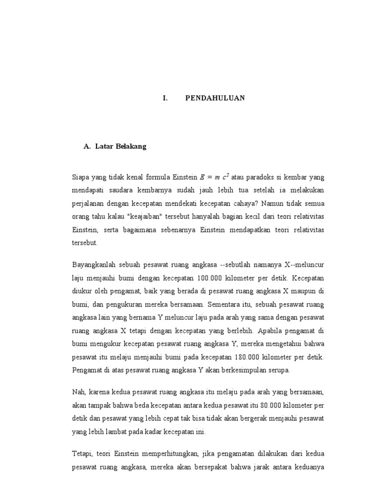Makalah Relativitas