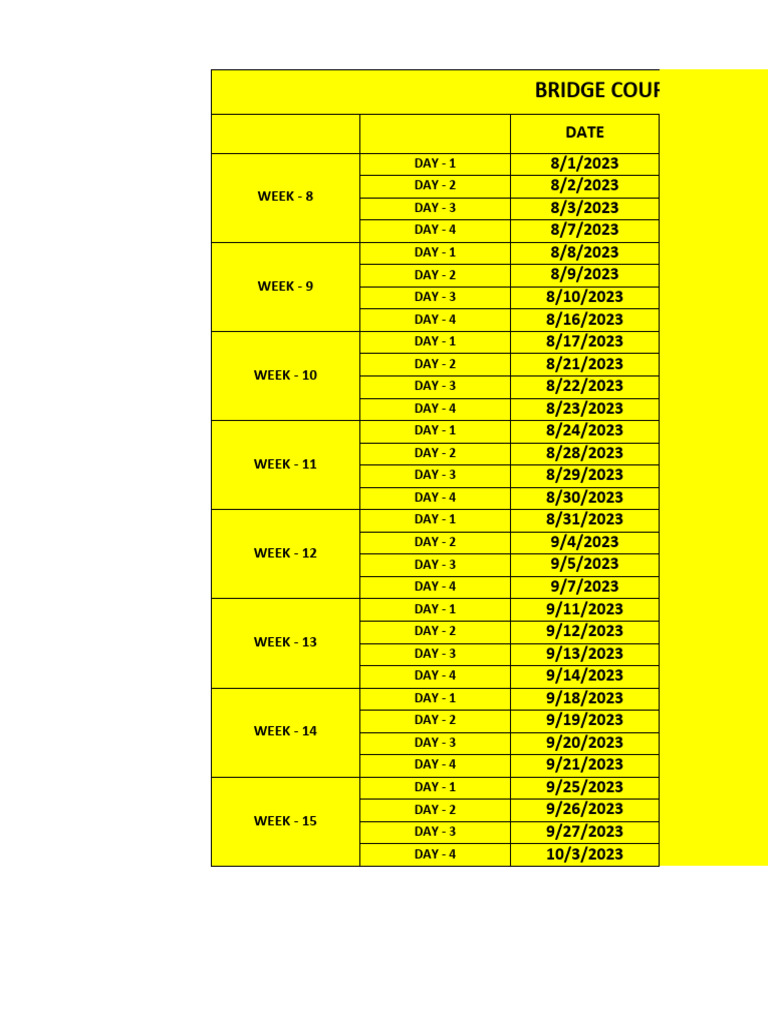 Bridge Course Plan | PDF