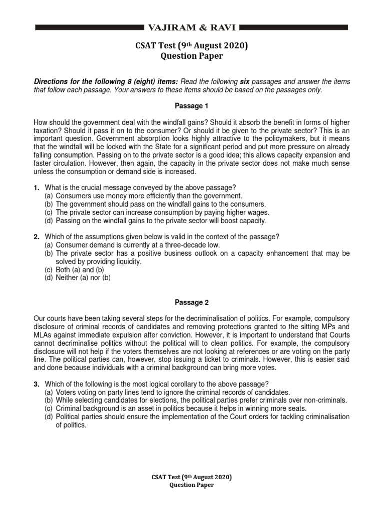CSAT Exam Paper Analysis | PDF | Elections | Democracy