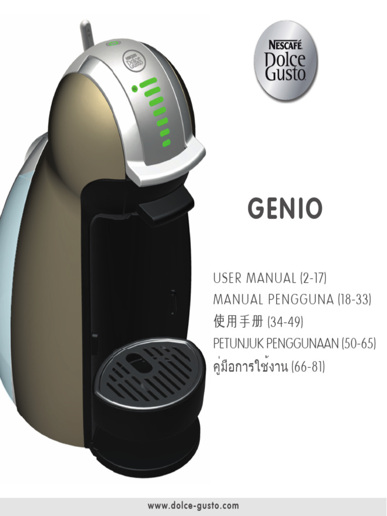 Dolce Gusto Genio 2 Manual Download Free PDF Coffee Drink