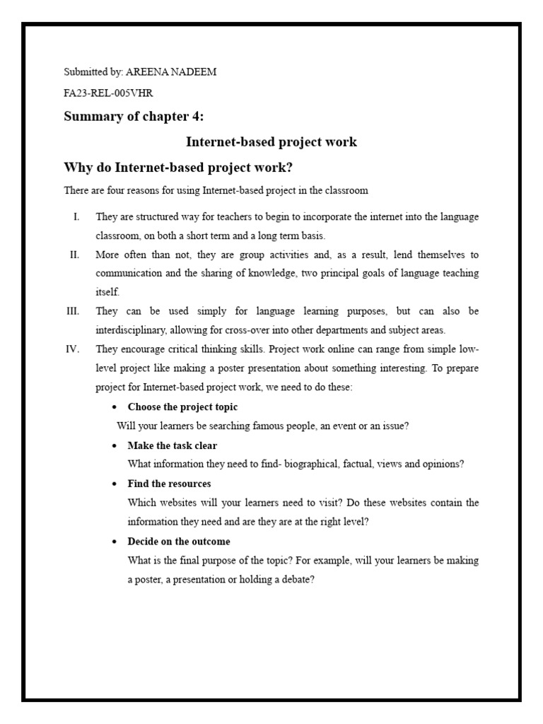 Internet-Based Project Work in Education | PDF | Learning | Information