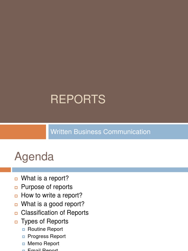 Reports: Written Business Communication | PDF | Memorandum | Information