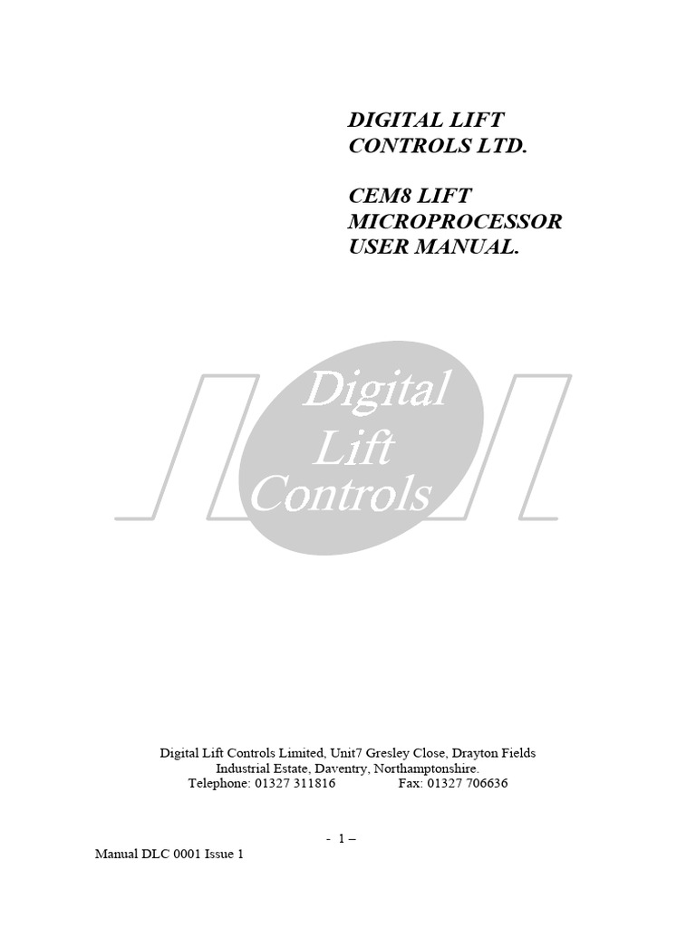 Digital Lift Controls Manual | PDF | Elevator | Relay