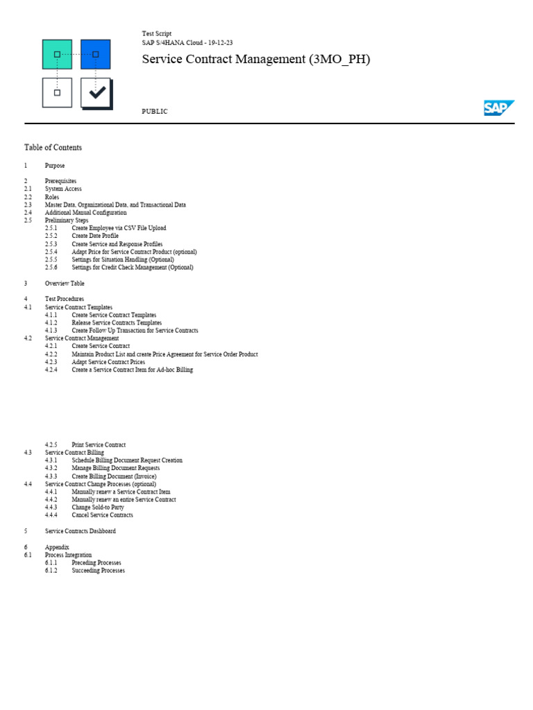 SAP S/4HANA Cloud Service Contract Test | PDF | Business Process ...