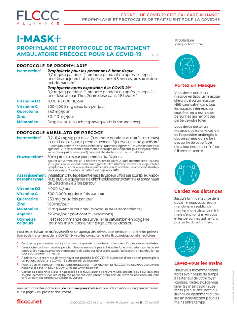 FLCCC - Alliance I MASKplus Protocol FRANCAIS | PDF | Médecine clinique ...