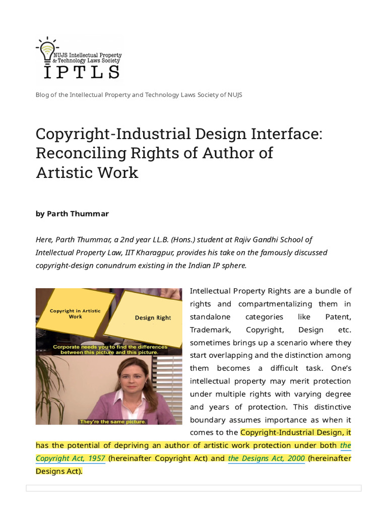 Copyright vs. Design Rights in India | PDF | Copyright | Intellectual ...