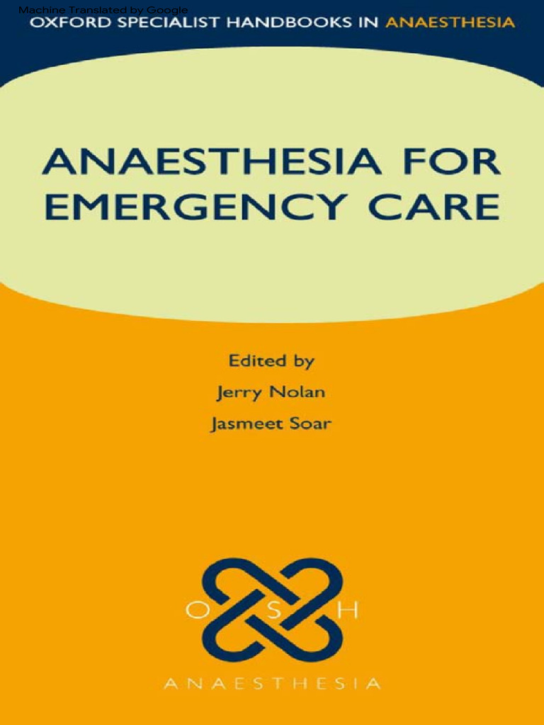 Anaesthesia For Emergency Care Tr Pdf