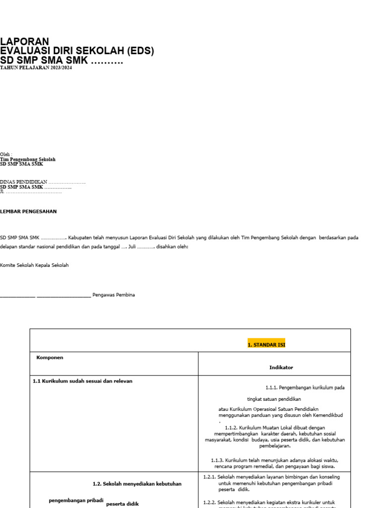 Format Eds SD SMP Sma SMK | PDF