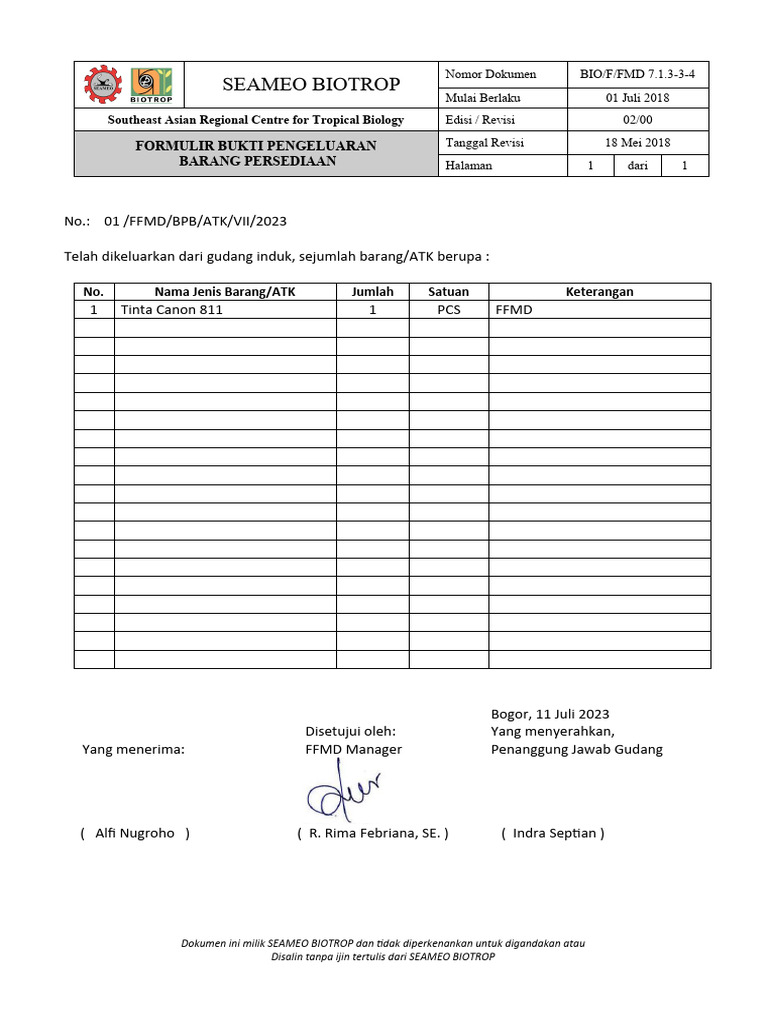 FMD 7.1.3.3-4 - 01 | PDF