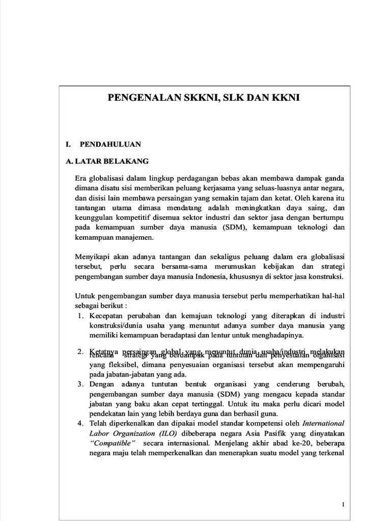 Pengenalan SKKNI dan SLK 2021 | PDF
